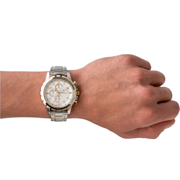 Fossil Men's 45mm Dean Chronograph Two-Tone Stainless Steel Watch - Picture 2 of 4